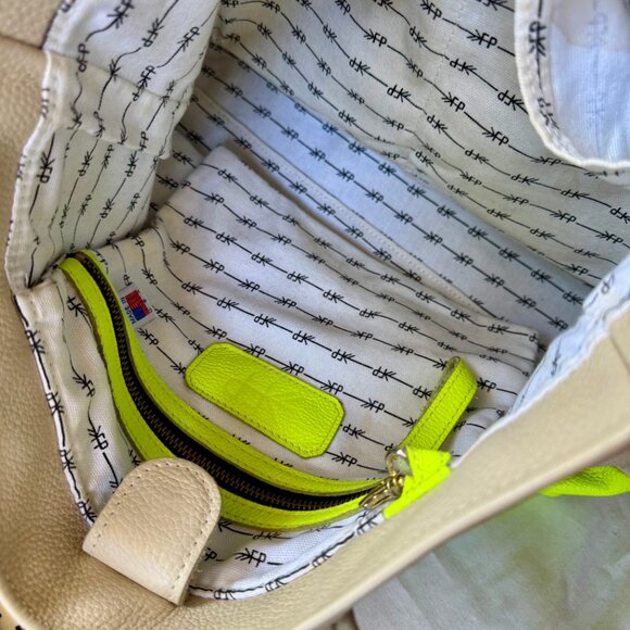 FRESHLY PICKED Original Leather Carryall Bag - Tan & Neon Yellow - Picture 13 of 16